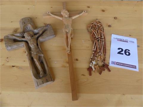026) Jesuskreuze, Rosenkränze, 9 Teile