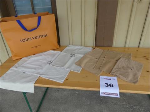 036) Hermes & Louis Vuitton Staubbeutel, 6 Stk.