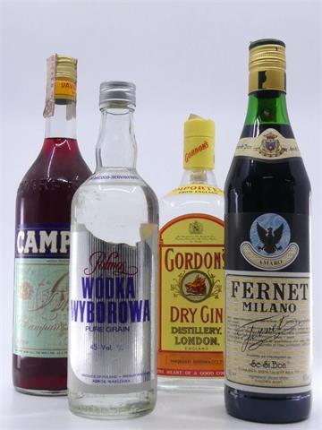 05) 4x Spirituosen Campari, Wodka, Fernet, Gin