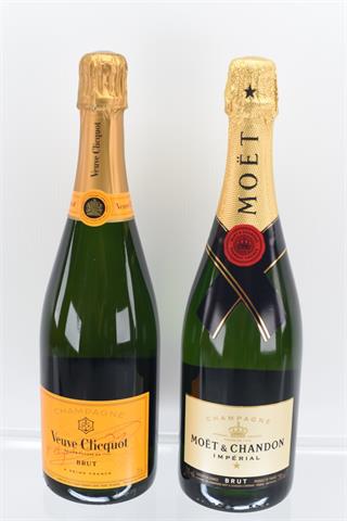 043) 2x Champagne Veuve Clicquot & Moët Chandon