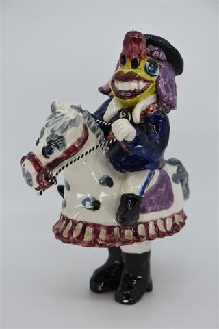 001) Keramik Figur Waggis mit Pferd