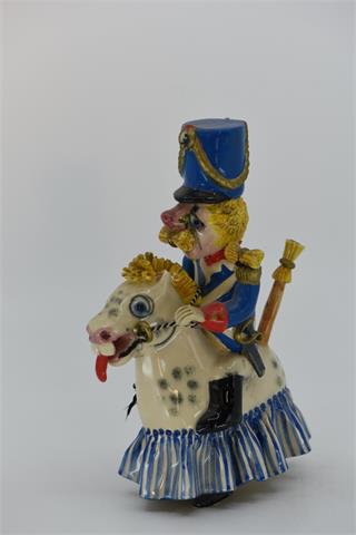 014) Keramik Figur Dummpeter mit Pferd