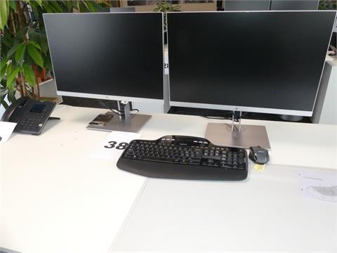 038) 2x HP Monitor E243i  mit Maus + Tastatur