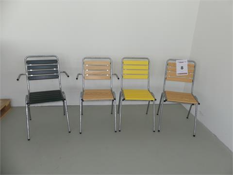 008) 4 Gartenstühle Stol.ch, stapelbar