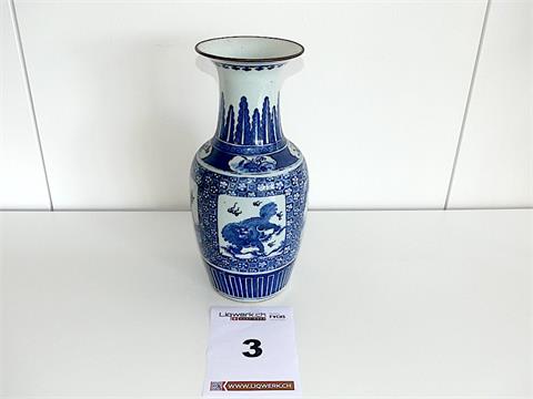 003) Keramik-Vase mit asiatischen Motiven