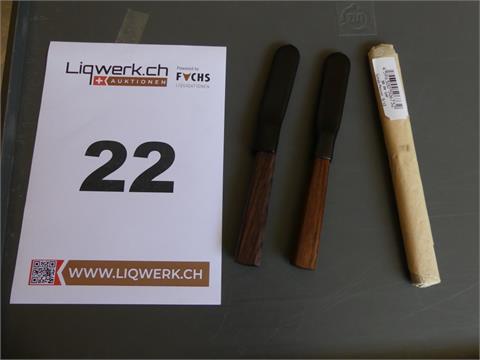 22) 3x Schabe Messer Marke Graf Oerlikon