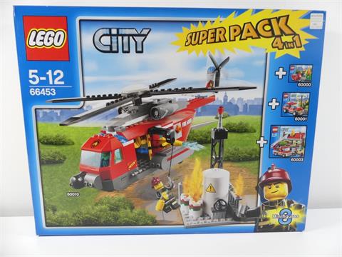 001) Lego 66453, Feuerwehr Helikopter, Neu