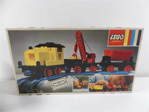 004) Rarität Lego 724, Lokomotive mit Kranwagen, Neu