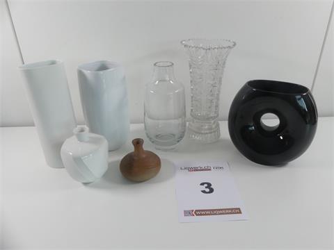 03) Ein Posten Vasen/Designvasen, 7 Stk.