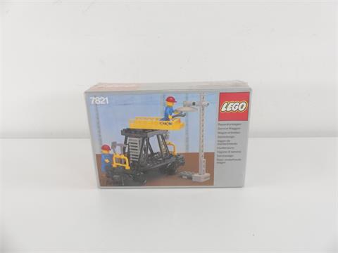 017) Rarität Lego 7821, Oberleitungsbrücke und Blitzschutzwagen, NEU