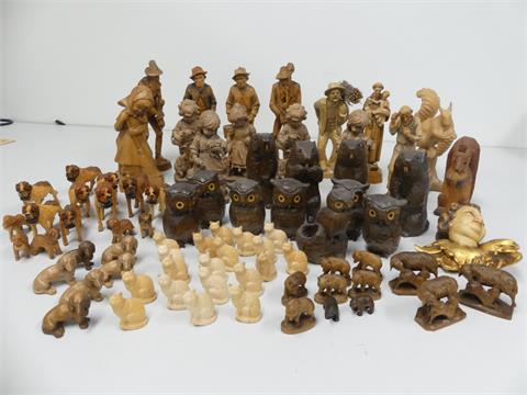 008) 76 Holzschnitzereien Menschen + Tiere
